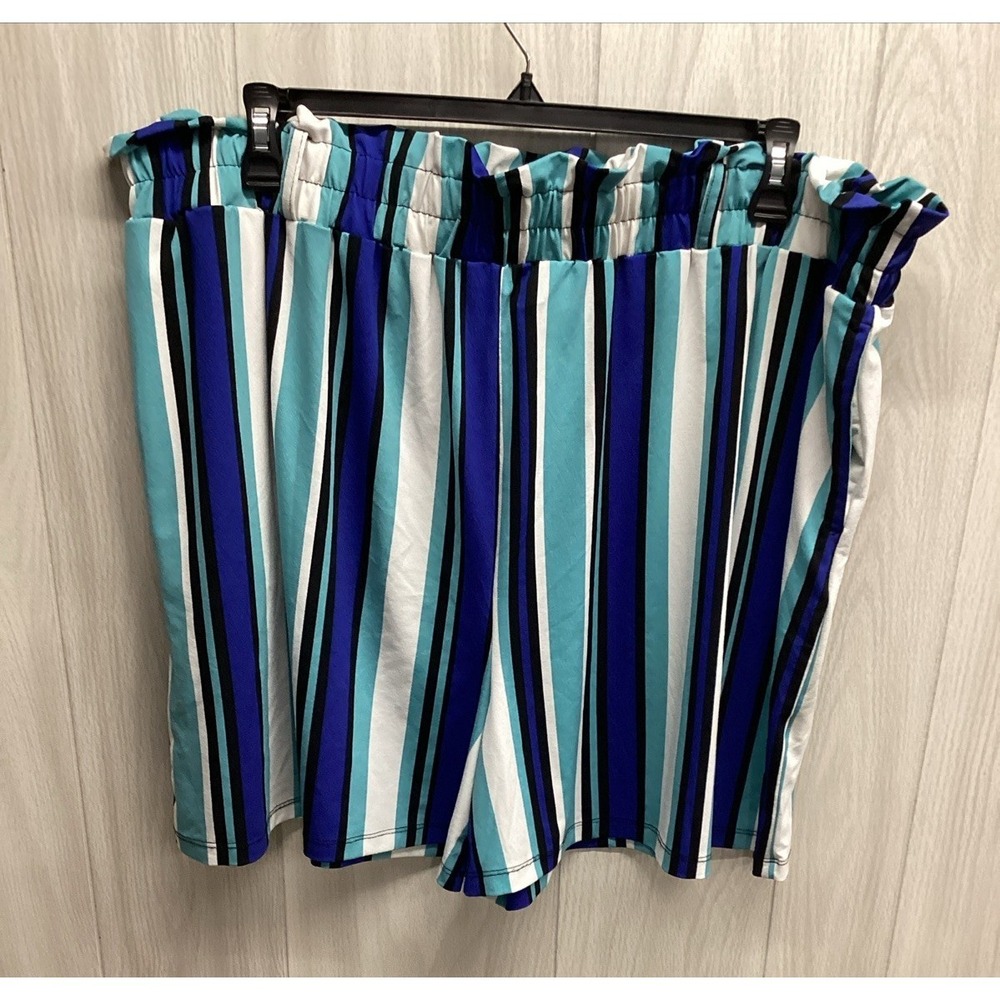 LULAROE Women's (Size 3XL) Elastic Waist Pull On Striped‎ Lounging Shorts B5P